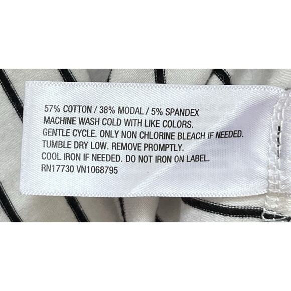 A New Day Black White Striped Crew Neck Cap Sleeve Maxi Dress Reg Size XS - Picture 4 of 6